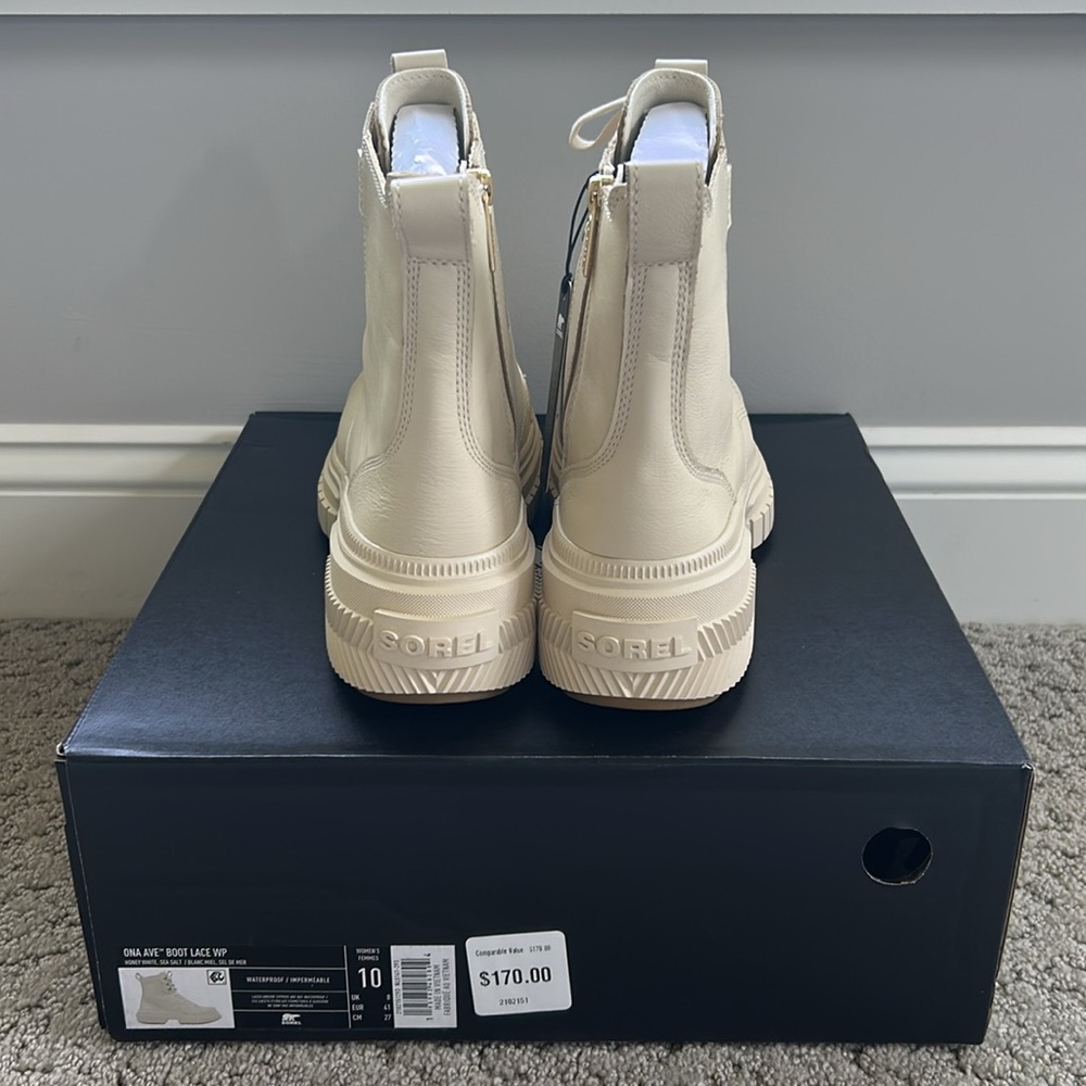 Sorel Cream Platform Combat Boots - Picture 10 of 13